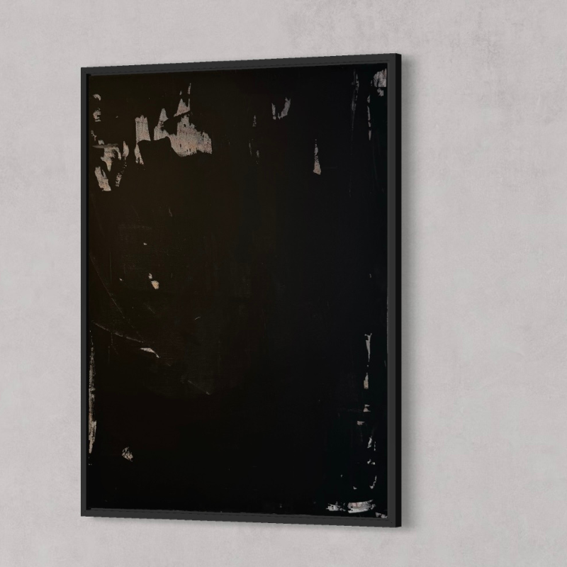 Latitude: Arc Year of Creation: 2025 Medium: Acrylic on Canvas Dimensions: 48 x 36 inches Sale Price: $5,600 USD Edition Type: Unique, 1 of 1 Current Location: Bushwick Gallery, Brooklyn, NY, USA Latitude: Arc captures motion held within restraint. A saturated matte black field anchors the composition, layered through Gina Keatley’s signature rain technique to create subtle tonal variation across the surface. Beneath the density, a sweeping curvature emerges—suggesting contained movement and directional force. Scraped passages along the upper register reveal muted bronze undertones and earlier structural layers, introducing light without disrupting the work’s composure. The surface feels deliberate yet alive, balancing control with underlying momentum. The limited palette—black, subdued bronze, and restrained ember warmth—reinforces Keatley’s disciplined contemporary abstract painting style. Texture and process replace overt gesture, allowing energy to exist beneath the surface rather than on it. Within the Latitude series, Arc represents culmination. Expansion is no longer exploratory; it is assured. The work speaks to growth that bends but does not break, extending outward while remaining grounded in depth.